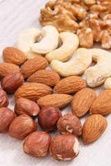 Different nuts and almonds as source vitamins and minerals