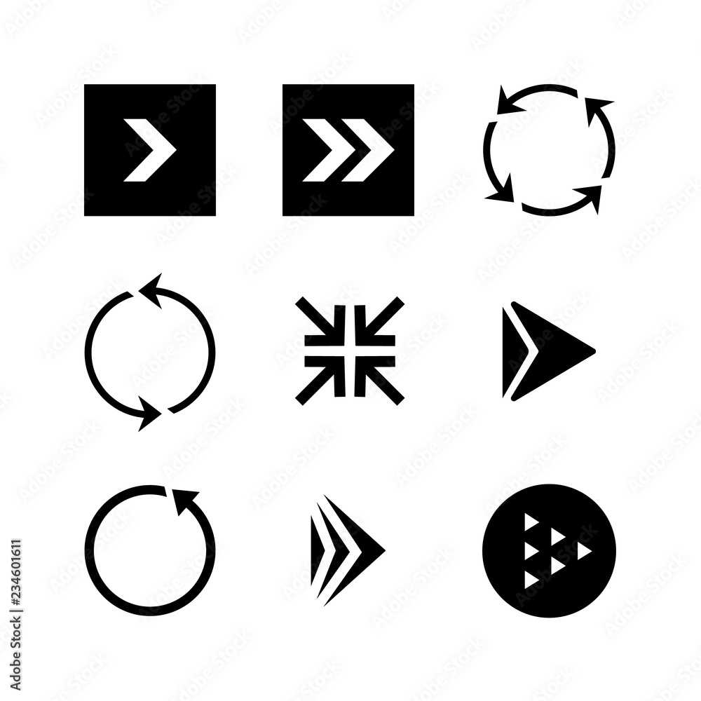 Aufkleber set of black vector arrows. arrow icon. arrow vector icon. arrow. arrows vector collection