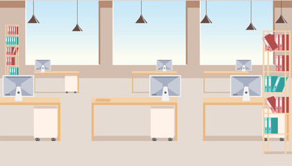 Modern Business Company Office Interior Vector