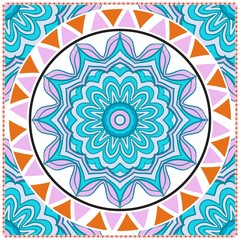 Floral Geometric Pattern with hand-drawing Mandala. illustration. For fabric, textile, bandana, scarg, print.