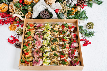 Christmas appetizers on the table