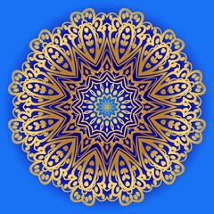 Ornamental circle pattern. Hand draw Mandala. Vintage decorative elements. vector illustration. Anti-stress therapy pattern.