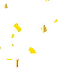 Gold confetti celebration isolated on white background