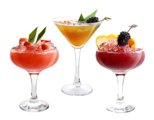 The original fruit cocktail on a white background