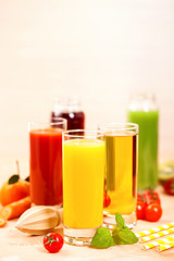 Various vegetable and fruit juice