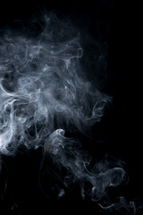 white smoke on black background