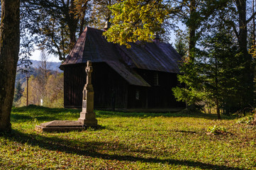 Bieszczady Mountains, Polana, Poland. Orthodox church in small village in sunny day © Ralfik D
