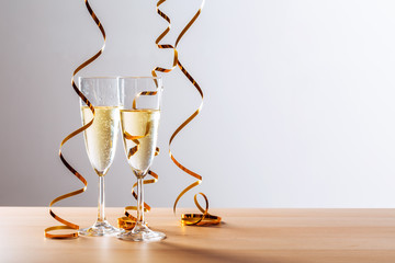 New years eve celebration background with champagne