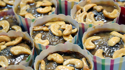 Fancy toffee cupcakes with cashew nuts
