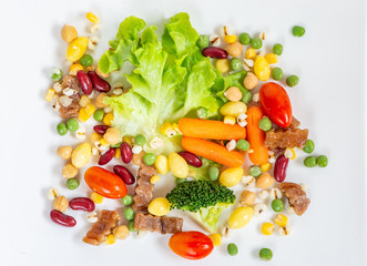 Fresh colorful vegetables and grains