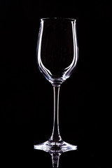 glass of wine isolated on black background