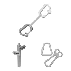 Vector design of mountaineering and peak symbol. Set of mountaineering and camp stock vector illustration.