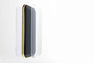 Screen smartphone protect film 3d illustration.