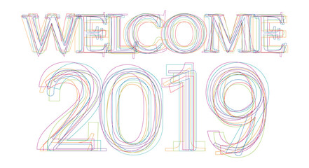 Welcome 2019 Happy New Year, Background Greetings Card Design Element