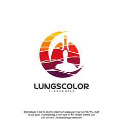 Colorful Lungs logo vector, Health lungs logo template, design concept