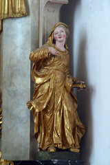Saint Elizabeth statue on the altar of St. Ann in the church of Immaculate Conception in Lepoglava, Croatia