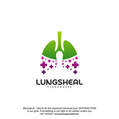 Health Lungs logo designs vector, Lungs with Plus symbol logo