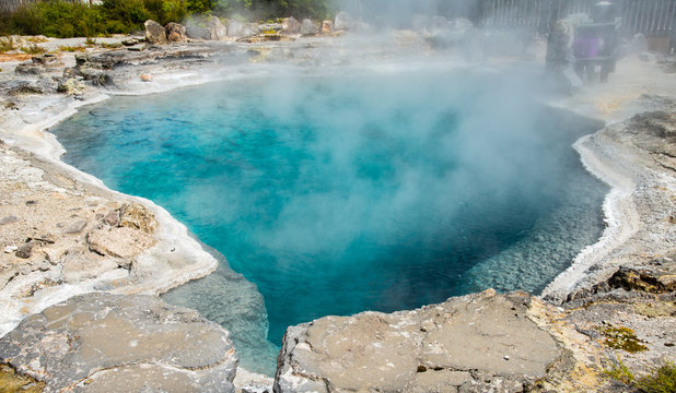 Champagne Pool In Whakarewarewa The Living Maori Village In Rotorua, New Zealand.