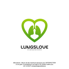 Lungs Love logo designs vector, Lungs Care designs template logo