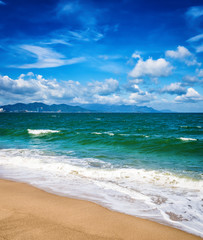 Panele Szklane  Malowniczy piękny widok na plażę Nha Trang?