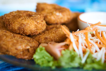 Thod Mun Goong or Deep-fried Shrimp Balls.