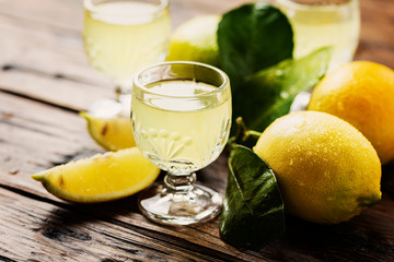Italian typical digestive limoncello