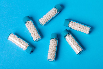 Homeopathyc medicine - A homeopathy concept with homeopathic pills.