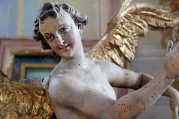 Angel statue in the chapel of Saint George in Purga Lepoglavska, Croatia