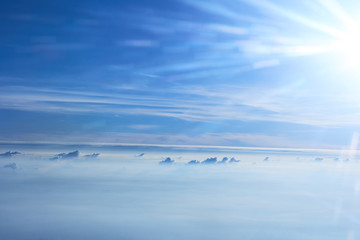 The blue sky and clouds. Make the best of tomorrow. Freedom in the life.