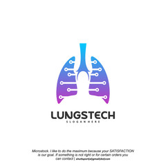 Lungs tech logo designs vector, Lungs with tech symbol iconinc logo