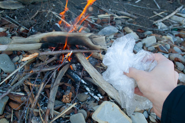Plastic bag burn
