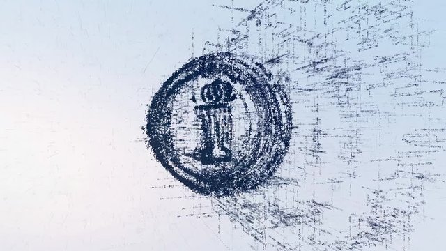 Digital Logo sign information, light news animation. Intro abstract information in space
