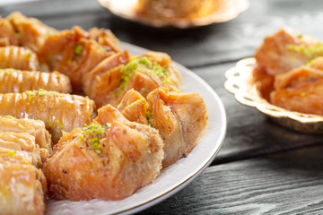 traditional dessert baklava,well known in middle east and delicious