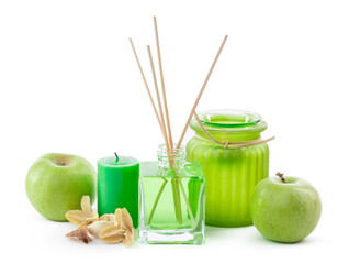 glass bottle in room smell green chemical