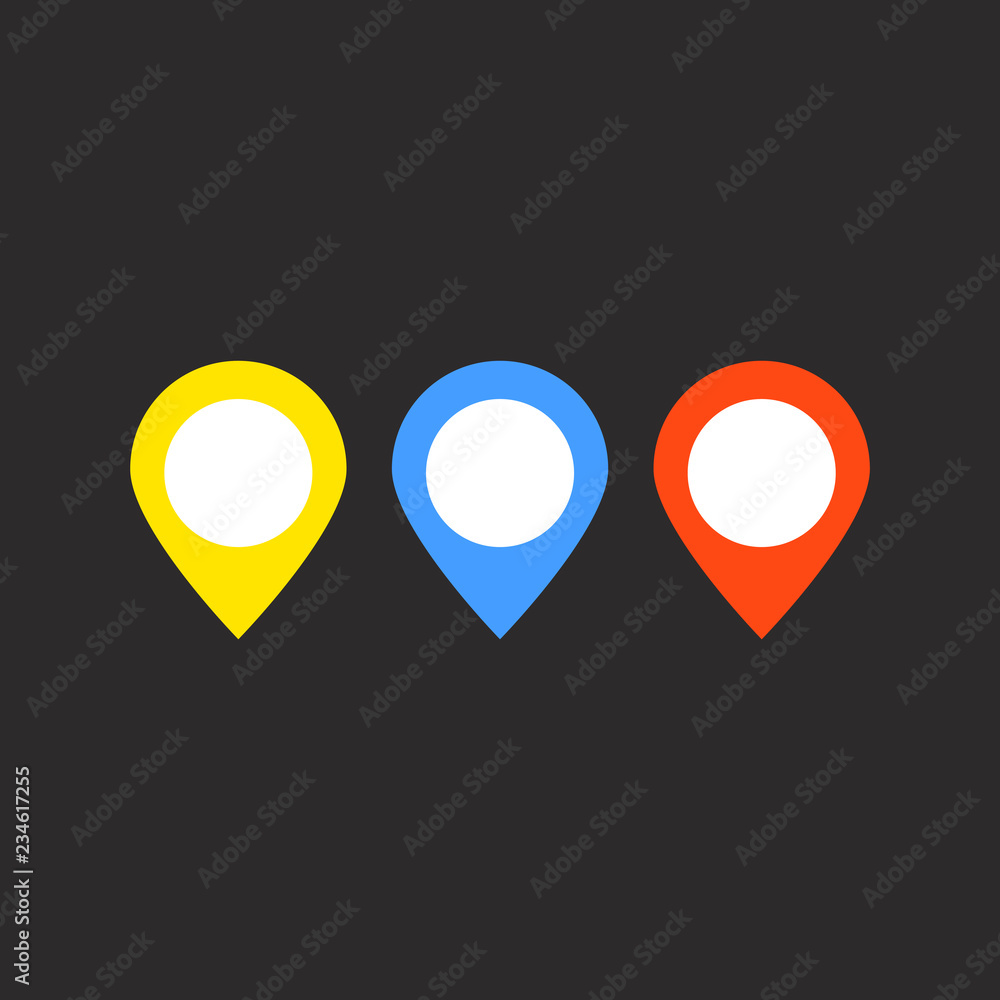 Poster check in map pointer vector