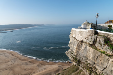 Fototapeta na wymiar Atlantic ocean coast in morning, Nazare , Portugal.