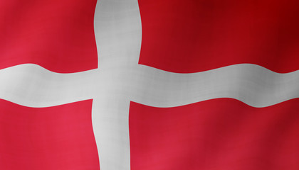 Fototapeta premium Illustration of a flying Danish flag