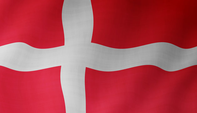 Illustration of a flying Danish flag
