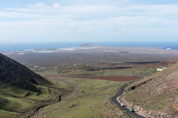 Fototapeta na wymiar View from the Mirador de Femes in Lanzarote. Canary Islands