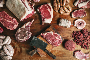 Cuts of beef food photography recipe idea