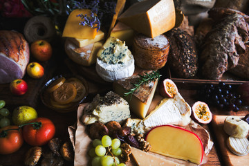 Delicatessen shop selling cheese of many sorts