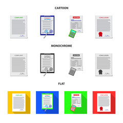 Isolated object of form and document logo. Collection of form and mark vector icon for stock.