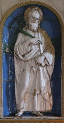 Fototapeta na wymiar Statue of Saint, Basilica of San Frediano, Lucca, Tuscany, Italy 