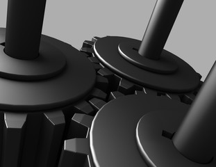 3D Gear.The mechanism . 3d rendered illustration