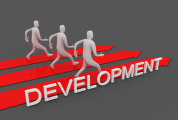 Fototapeta premium 3D man run to success. 3d rendered illustration