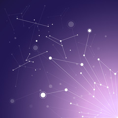 Geometric pattern with connected lines and dots.