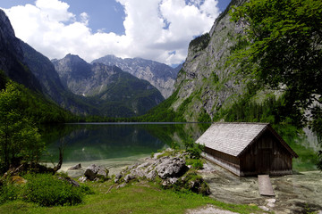 Fototapeta premium Bootshaus am Obersee