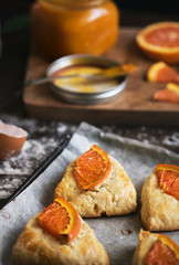 Homemade orange scones food photography recipe idea