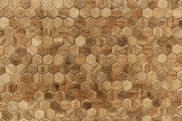 Hexagon patterned wood textured background