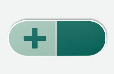 Fototapeta premium Medical pill with a plus sign illustration